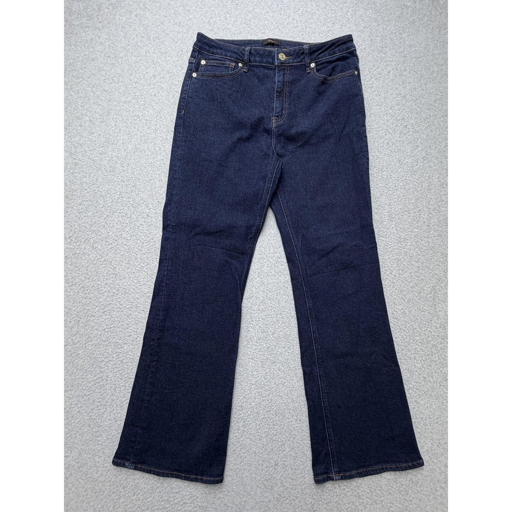 Quince Bella Stretch Kick Flare Jeans Womens 32 Blue Deep Rinse Flare W-PNT-191